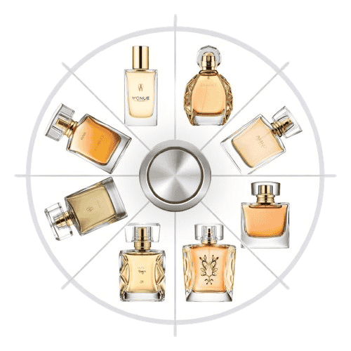 Collection of elegant perfume bottles